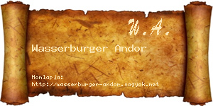 Wasserburger Andor névjegykártya