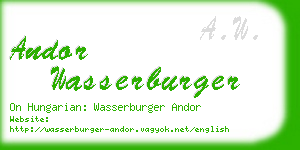 andor wasserburger business card